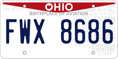 OH license plate FWX8686