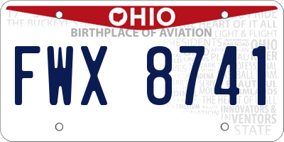 OH license plate FWX8741
