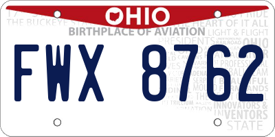 OH license plate FWX8762