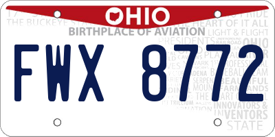 OH license plate FWX8772