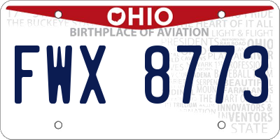 OH license plate FWX8773
