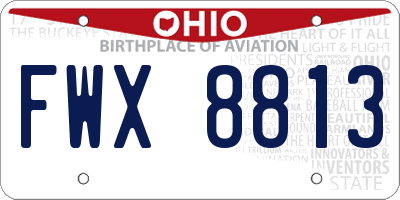 OH license plate FWX8813