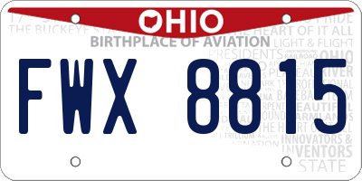 OH license plate FWX8815