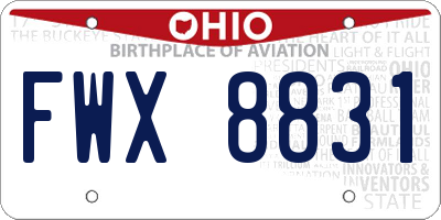 OH license plate FWX8831