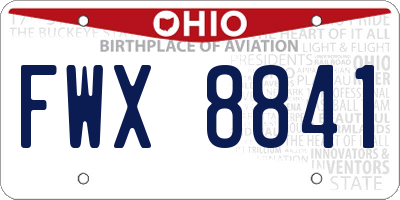 OH license plate FWX8841