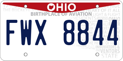OH license plate FWX8844