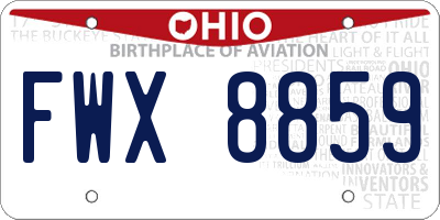 OH license plate FWX8859