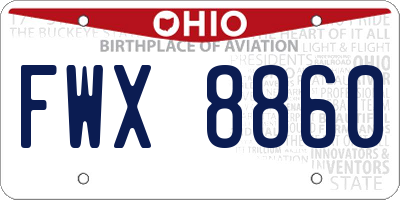 OH license plate FWX8860