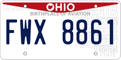 OH license plate FWX8861