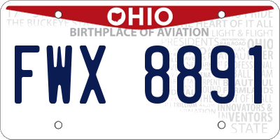 OH license plate FWX8891