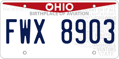 OH license plate FWX8903