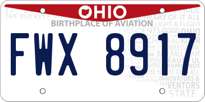OH license plate FWX8917