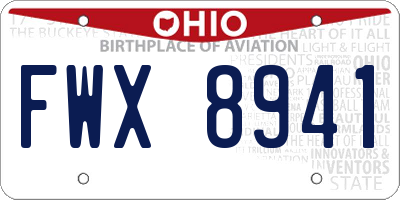 OH license plate FWX8941