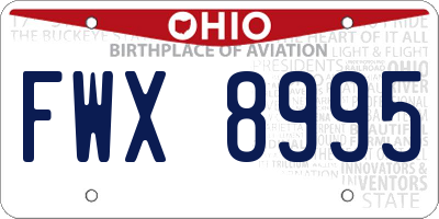 OH license plate FWX8995