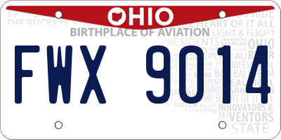 OH license plate FWX9014