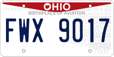OH license plate FWX9017