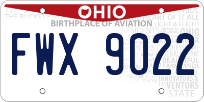 OH license plate FWX9022