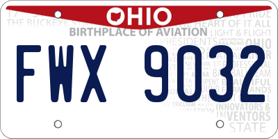 OH license plate FWX9032