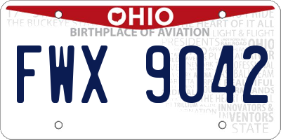 OH license plate FWX9042