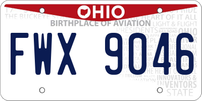 OH license plate FWX9046