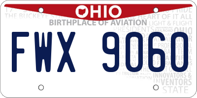 OH license plate FWX9060