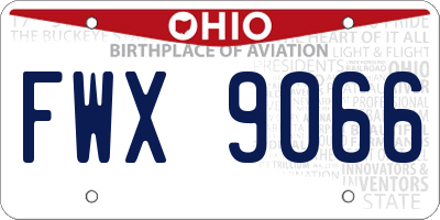 OH license plate FWX9066
