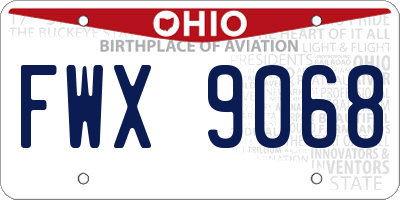 OH license plate FWX9068