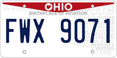 OH license plate FWX9071