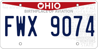 OH license plate FWX9074