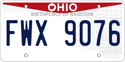 OH license plate FWX9076