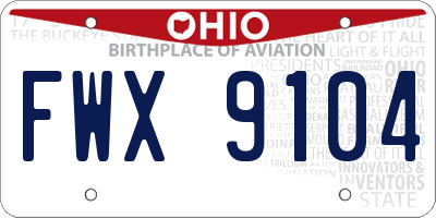 OH license plate FWX9104