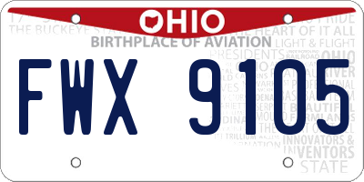 OH license plate FWX9105
