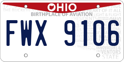 OH license plate FWX9106