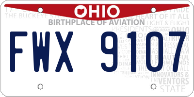 OH license plate FWX9107