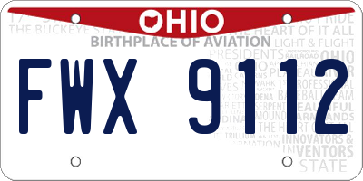 OH license plate FWX9112