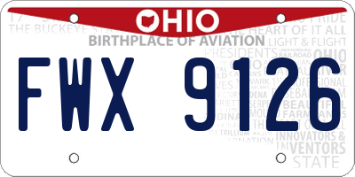 OH license plate FWX9126