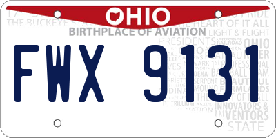 OH license plate FWX9131