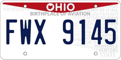 OH license plate FWX9145