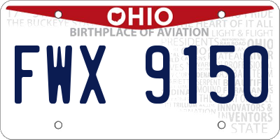 OH license plate FWX9150