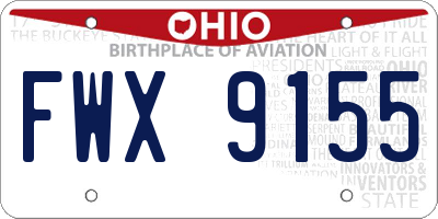 OH license plate FWX9155