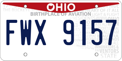 OH license plate FWX9157