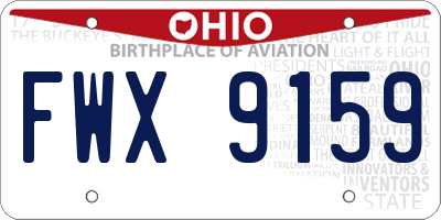 OH license plate FWX9159