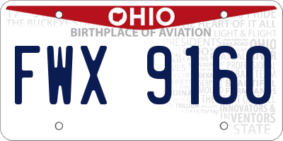OH license plate FWX9160