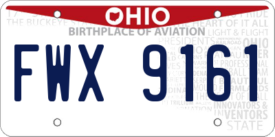 OH license plate FWX9161