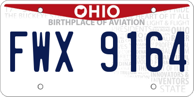 OH license plate FWX9164