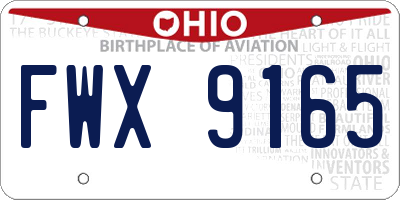OH license plate FWX9165
