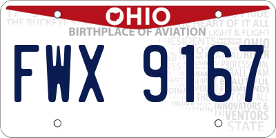 OH license plate FWX9167