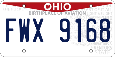 OH license plate FWX9168