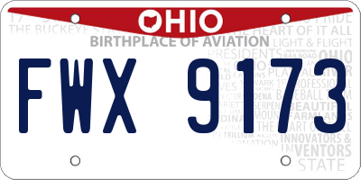 OH license plate FWX9173