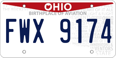 OH license plate FWX9174